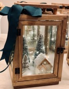 Duży lampion świąteczny, drewniany, LED, dekoracja świąteczna, prezent