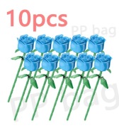 Klocki róża kwiat niebieska kwiaty roże jak LEGO - 10 sztuk