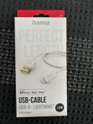 Kabel USB Hama USB-A - Lightning 1.5 m Biały