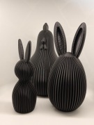 Nowoczesne Dekoracje Wielkanocne 3D – Zając, Kurczak, Jajko Zestaw czarny