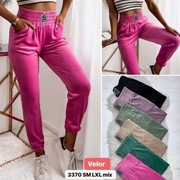 Spodnie damskie dresowe welurowe L olwikowe modne 