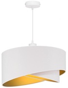 Abażur sufitowy nowoczesny kremowy bez zawieszki materiałowy welur