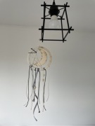 Łapacz snów mały, ręcznie robiony, KSIĘŻYC makrama