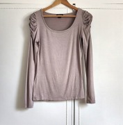 Bluzka top Amisu S 36 beżowa szara wiskoza