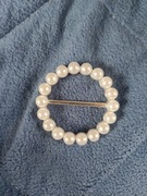 Ozdobna perełkowa klamra do chustek, apaszek, szalików