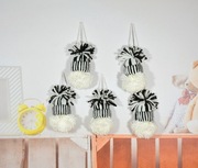 Zawieszki Mikołaje Biało - czarne - 5 sztuk - komplet