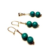 Fiolekart - Komplet, biżuteria artystyczna / turkus