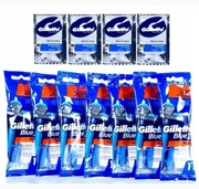 GILLETTE MASZYNKI DO GOLENIA BLUE II PLUS 7szt + ŻEL DO GOLENIA ZESTAW