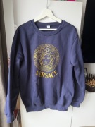 Granatowa bluza dresowa z logo Meduza – Rozmiar XXL (Styl Versace)