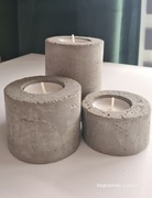 Świeczniki betonowe- Komplet KPL04.4 YAQBASHEK CREATORS