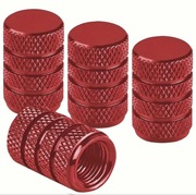 4x nakrętka na wentyl czerwona