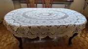 Obrus biały ażurowy owalny 193 x 146