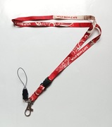 Smycz na klucze Wild Bean Cafe Smyczka na telefon czerwona biała