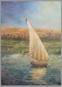 Obraz olejny: Feluka na Nilu