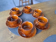Porcelit – filiżanki ze spodkami 6 szt. PRL / vintage