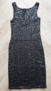 ZARA Sukienka czarna cekiny XS, jak nowa