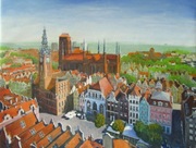 Gdańsk. Ratusz ,Dwór Artusa ,kościół Mariacki.