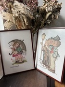 Dwa obrazki w stylu vintage 35x26