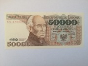Banknot 50.000 zł 1989 r. STANISŁAW STASZIC seria AC3700297 st. UNC