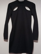 Czarna sukienka damska z długim rękawem h&m M