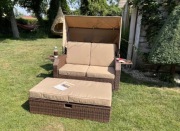 Leżak leżanka ogrodowa z technorattanu Capri 