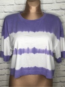 Luźny crop top dekatyzowany fiolet Zara roz.L