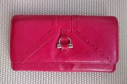 Portfel damski skórzany skóra naturalna włoski VISCONTI różowy fuksja 