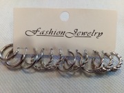 Kolczyki damskie 6 par kolor srebrny