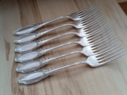 PRZEDWOJENNE SREBRZONE WIDELCE OBIADOWE PAUL SANDIG LIEGNITZ BRESLAU 21cm