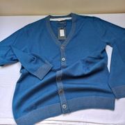 Bertoni of Denmark L sweter merino męski wełniany z merynosów rozpinany