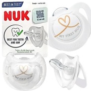 ZESTAW 2x NUK SMOCZEK USPOKAJAJĄCY SILIKONOWY 0-6m STAR BIAŁY SERDUSZKO