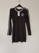 Sportowa sukienka bawełniana, szaro- beż , S