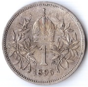 AUSTRIA 1 korona 1895, KM# 2804, AU, srebro835