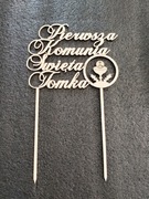 Topper Pierwsza Komunia Święta sklejka 4 mm 