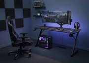 Biurko Gamingowe Na Dwa Monitory 140 cm LED RGB + Podkładka