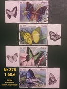 Znaczki fauna:378: motyle, owady- Angola 2018r 
