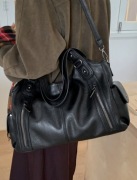 Torebka Podróżna Czarna Modna Pojemna A4 do Pracy Shopper Hobo Duża 
