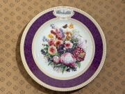 LIMOGES 1990 Talerz ozdobny porcelanowy KWIATY