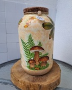 Słoik handmade Decoupage 4L na suszone grzyby