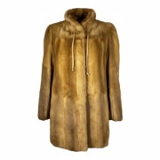 Futro naturalne z łasic syberyjskich, karmelowy brąz, L (40)