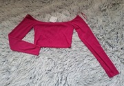 Nowa różowa krótka bluzka M/38 bershka  fuksja crop top