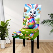 Pokrowiec na krzesła 6 szt Wielkanoc królik