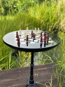 Stolik szachowy blat z drewna bukowego i żywicy