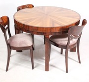 PROJEKTOWY STÓŁ OKRĄGŁY, ART DECO, ORZECH, PALISANDER 