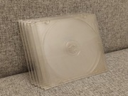 Pudełka etui na CD DVD slim po 5 szt stan dobry - przezroczyste