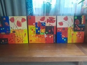 Obrazy malowane na płótnie cena za 3 szt 50x50