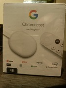 Nowy Google Chromecast 4.0 4K z Google TV – Wersja EU (Polska wtyczka)