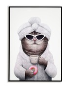 Kot z kawą PLAKAT A3 Vintage, Cat - GRATIS