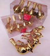 Ptaki - przepiękne Bombki,  dekoracje , 3 kolory złote , srebrne , brokat