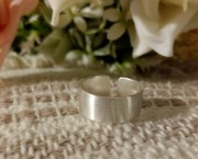 Pierścionek szeroki regulowany obrączka srebrny 